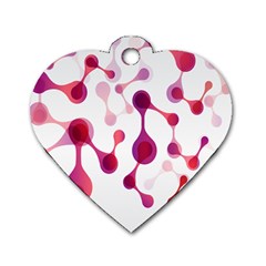 Molecular New Pink Purple Dog Tag Heart (two Sides)