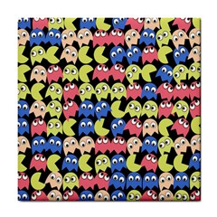 Pacman Seamless Generated Monster Eat Hungry Eye Mask Face Color Rainbow Tile Coasters by Mariart