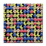 Pacman Seamless Generated Monster Eat Hungry Eye Mask Face Color Rainbow Tile Coasters Front