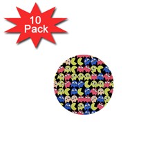 Pacman Seamless Generated Monster Eat Hungry Eye Mask Face Color Rainbow 1  Mini Buttons (10 Pack)  by Mariart