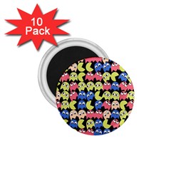 Pacman Seamless Generated Monster Eat Hungry Eye Mask Face Color Rainbow 1 75  Magnets (10 Pack)  by Mariart