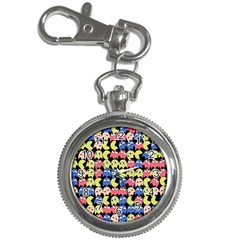 Pacman Seamless Generated Monster Eat Hungry Eye Mask Face Color Rainbow Key Chain Watches by Mariart