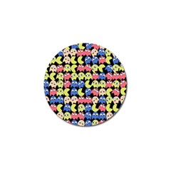 Pacman Seamless Generated Monster Eat Hungry Eye Mask Face Color Rainbow Golf Ball Marker (10 Pack) by Mariart