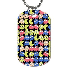 Pacman Seamless Generated Monster Eat Hungry Eye Mask Face Color Rainbow Dog Tag (two Sides) by Mariart