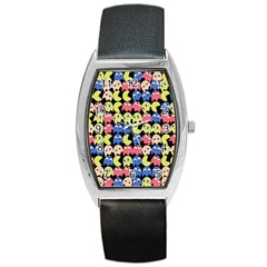 Pacman Seamless Generated Monster Eat Hungry Eye Mask Face Color Rainbow Barrel Style Metal Watch by Mariart