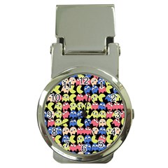 Pacman Seamless Generated Monster Eat Hungry Eye Mask Face Color Rainbow Money Clip Watches by Mariart