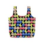 Pacman Seamless Generated Monster Eat Hungry Eye Mask Face Color Rainbow Full Print Recycle Bags (S)  Front