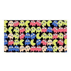 Pacman Seamless Generated Monster Eat Hungry Eye Mask Face Color Rainbow Satin Wrap by Mariart