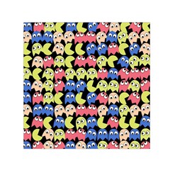 Pacman Seamless Generated Monster Eat Hungry Eye Mask Face Color Rainbow Small Satin Scarf (square) by Mariart