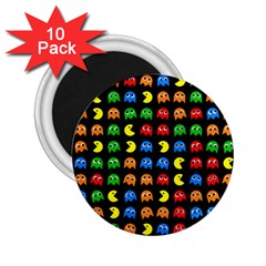 Pacman Seamless Generated Monster Eat Hungry Eye Mask Face Rainbow Color 2 25  Magnets (10 Pack)  by Mariart