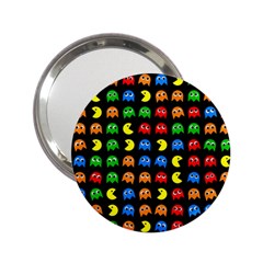 Pacman Seamless Generated Monster Eat Hungry Eye Mask Face Rainbow Color 2 25  Handbag Mirrors by Mariart