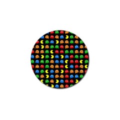 Pacman Seamless Generated Monster Eat Hungry Eye Mask Face Rainbow Color Golf Ball Marker (10 Pack) by Mariart