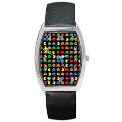 Pacman Seamless Generated Monster Eat Hungry Eye Mask Face Rainbow Color Barrel Style Metal Watch by Mariart