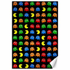 Pacman Seamless Generated Monster Eat Hungry Eye Mask Face Rainbow Color Canvas 12  X 18   by Mariart