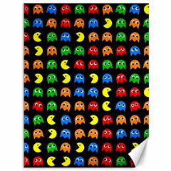 Pacman Seamless Generated Monster Eat Hungry Eye Mask Face Rainbow Color Canvas 36  X 48   by Mariart