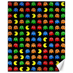 Pacman Seamless Generated Monster Eat Hungry Eye Mask Face Rainbow Color Canvas 11  X 14   by Mariart