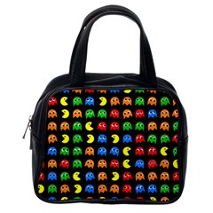 Pacman Seamless Generated Monster Eat Hungry Eye Mask Face Rainbow Color Classic Handbags (one Side) by Mariart