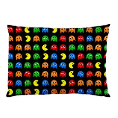 Pacman Seamless Generated Monster Eat Hungry Eye Mask Face Rainbow Color Pillow Case by Mariart