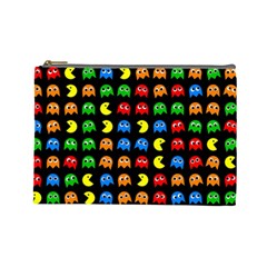 Pacman Seamless Generated Monster Eat Hungry Eye Mask Face Rainbow Color Cosmetic Bag (large)  by Mariart