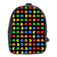 Pacman Seamless Generated Monster Eat Hungry Eye Mask Face Rainbow Color School Bags(large)  by Mariart