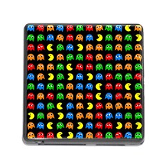 Pacman Seamless Generated Monster Eat Hungry Eye Mask Face Rainbow Color Memory Card Reader (square) by Mariart