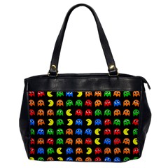 Pacman Seamless Generated Monster Eat Hungry Eye Mask Face Rainbow Color Office Handbags by Mariart