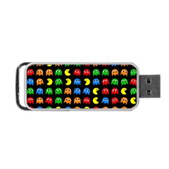 Pacman Seamless Generated Monster Eat Hungry Eye Mask Face Rainbow Color Portable Usb Flash (one Side) by Mariart