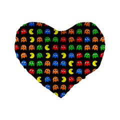 Pacman Seamless Generated Monster Eat Hungry Eye Mask Face Rainbow Color Standard 16  Premium Heart Shape Cushions by Mariart