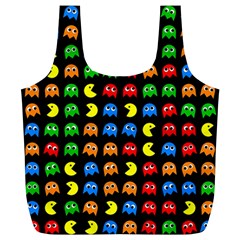 Pacman Seamless Generated Monster Eat Hungry Eye Mask Face Rainbow Color Full Print Recycle Bags (l)  by Mariart