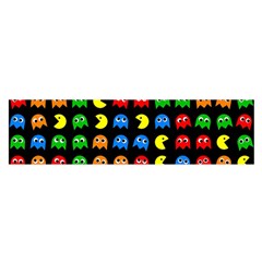 Pacman Seamless Generated Monster Eat Hungry Eye Mask Face Rainbow Color Satin Scarf (oblong) by Mariart