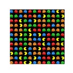 Pacman Seamless Generated Monster Eat Hungry Eye Mask Face Rainbow Color Small Satin Scarf (Square) Front