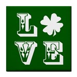 Parks And Tally Love Printable Green Tile Coasters Front