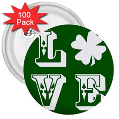 Parks And Tally Love Printable Green 3  Buttons (100 Pack)  by Mariart