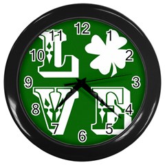 Parks And Tally Love Printable Green Wall Clocks (Black)