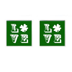 Parks And Tally Love Printable Green Cufflinks (square) by Mariart