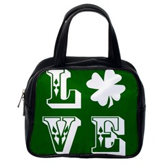 Parks And Tally Love Printable Green Classic Handbags (One Side)