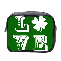 Parks And Tally Love Printable Green Mini Toiletries Bag 2-side by Mariart