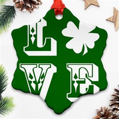 Parks And Tally Love Printable Green Ornament (Snowflake)