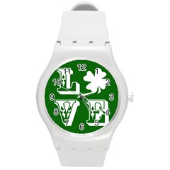 Parks And Tally Love Printable Green Round Plastic Sport Watch (m) by Mariart