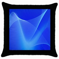 Line Net Light Blue White Chevron Wave Waves Throw Pillow Case (black) by Mariart