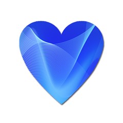 Line Net Light Blue White Chevron Wave Waves Heart Magnet by Mariart