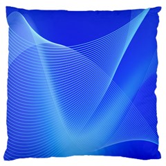 Line Net Light Blue White Chevron Wave Waves Large Cushion Case (two Sides) by Mariart