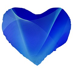 Line Net Light Blue White Chevron Wave Waves Large 19  Premium Heart Shape Cushions by Mariart