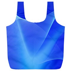 Line Net Light Blue White Chevron Wave Waves Full Print Recycle Bags (l)  by Mariart