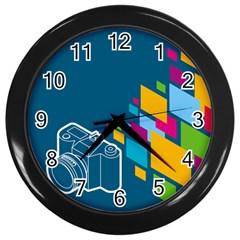 Photography Potraite Panorama Wall Clocks (black)