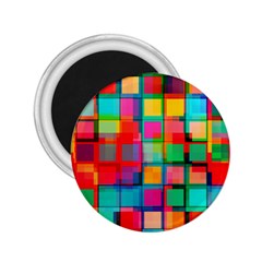 Plaid Line Color Rainbow Red Orange Blue Chevron 2 25  Magnets by Mariart