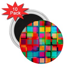 Plaid Line Color Rainbow Red Orange Blue Chevron 2 25  Magnets (10 Pack)  by Mariart