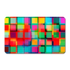 Plaid Line Color Rainbow Red Orange Blue Chevron Magnet (rectangular) by Mariart