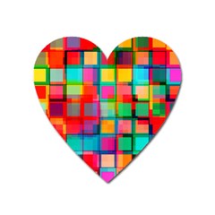 Plaid Line Color Rainbow Red Orange Blue Chevron Heart Magnet by Mariart