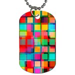 Plaid Line Color Rainbow Red Orange Blue Chevron Dog Tag (Two Sides) Front